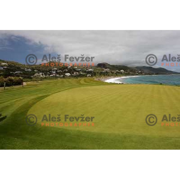 Green of hole nr. 17 (405 yards, par 4), Royal St. Kitts golf course 6859 yards, par 71, Basseterre, St. Kitts and Nevis, West Indies 