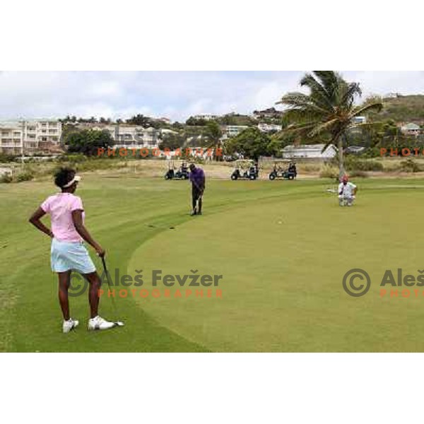  Green of second hole (457 yards, par 4), Royal St. Kitts golf course 6859 yards, par 71, Basseterre, St. Kitts and Nevis, West Indies 