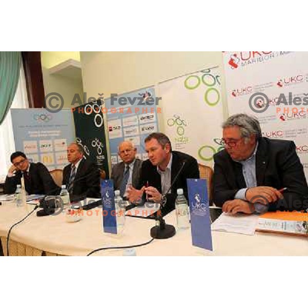 Janez Kocijancic and Matjaz Kek at press conference in hotel Union, Ljubljana, Slovenia 4.5.2010 