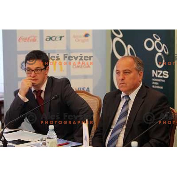 Matjaz Vogrin and Anton Crnjac at press conference in hotel Union, Ljubljana, Slovenia 4.5.2010 