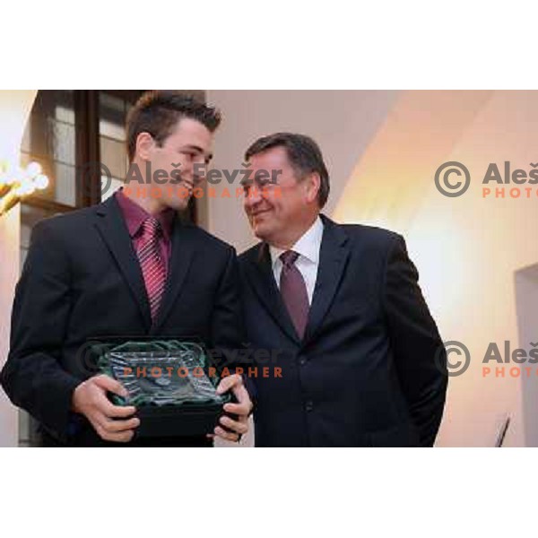 Ziga Pance, Zoran Jankovic at the presentations of the awards of the Academic sports society Olimpija, City hall Ljubljana, 10.05.2010 