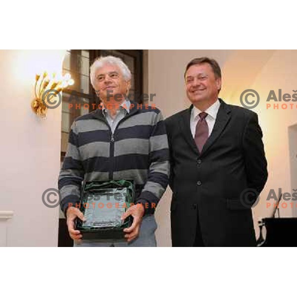 Peter Sefman, Zoran Jankovic at the presentations of the awards of the Academic sports society Olimpija, City hall Ljubljana, 10.05.2010 