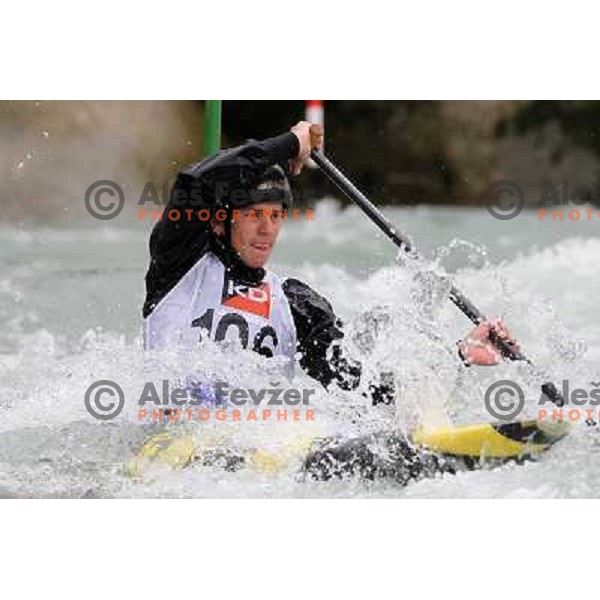 Anze Bercic (SLO) in action during ICF kayak&canoe slalom race Tacen 2010 in Ljubljana, Slovenia 15.5.2010 