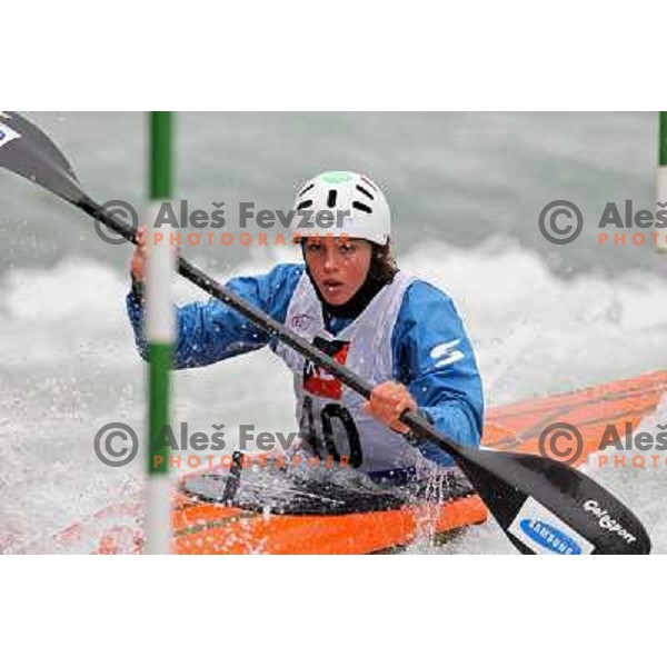Ajda Novak (SLO) in action during ICF kayak&canoe slalom race Tacen 2010 in Ljubljana, Slovenia 15.5.2010 