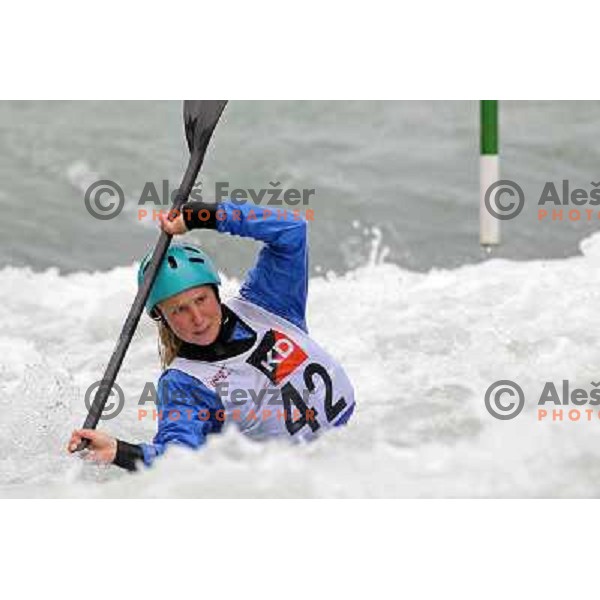 Nina Slapsak (SLO) in action during ICF kayak&canoe slalom race Tacen 2010 in Ljubljana, Slovenia 15.5.2010 