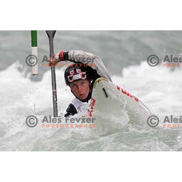 Nina Mozetic (SLO) in action during ICF kayak&canoe slalom race Tacen 2010 in Ljubljana, Slovenia 15.5.2010 