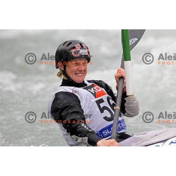 Nina Mozetic (SLO) in action during ICF kayak&canoe slalom race Tacen 2010 in Ljubljana, Slovenia 15.5.2010 