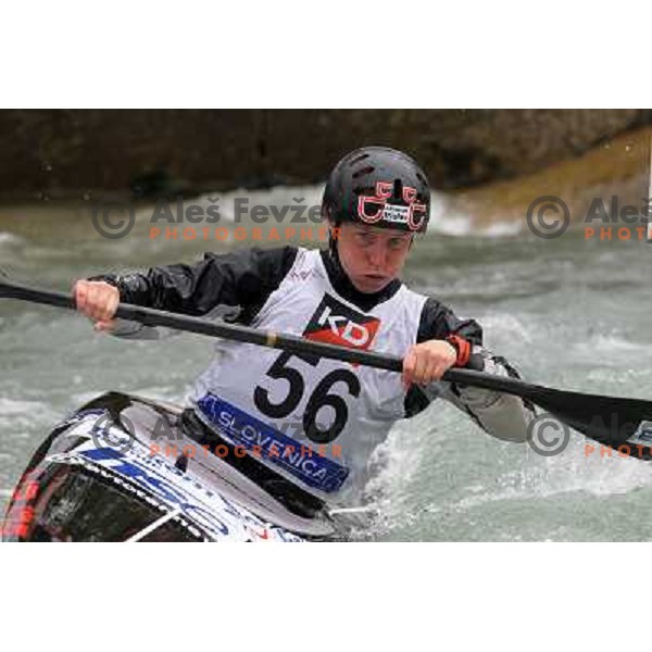 Nina Mozetic (SLO) in action during ICF kayak&canoe slalom race Tacen 2010 in Ljubljana, Slovenia 15.5.2010 