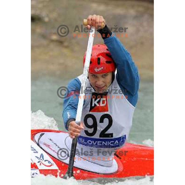 Jure Lenarcic in action during ICF kayak&canoe slalom race Tacen 2010 in Ljubljana, Slovenia 15.5.2010 