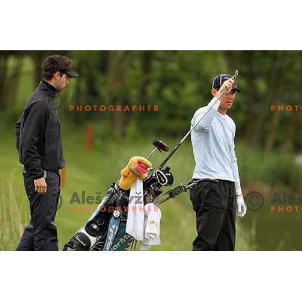 Caddie Gaber Burnik and Matjaz Gojcic (SLO) in action during final day of Slovenian Golf Open, professional golf tournament on Alps Tour, played at Ptuj golf course, Slovenia 16.5.2010 