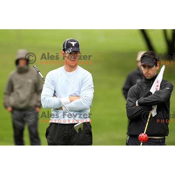 Caddie Gaber Burnik and Matjaz Gojcic (SLO) in action during final day of Slovenian Golf Open, professional golf tournament on Alps Tour, played at Ptuj golf course, Slovenia 16.5.2010 