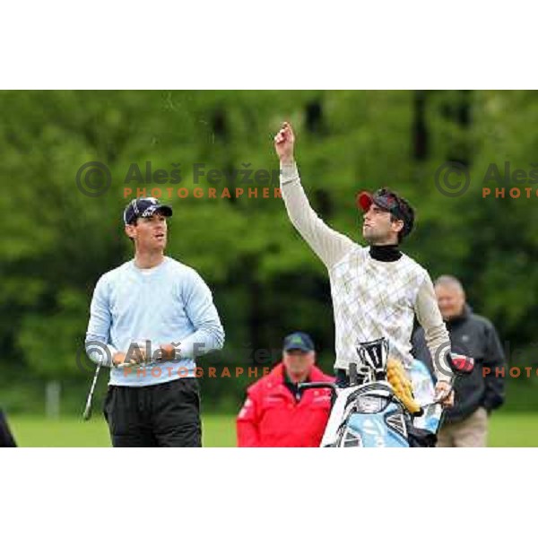 Caddie Gaber Burnik and Matjaz Gojcic (SLO) in action during final day of Slovenian Golf Open, professional golf tournament on Alps Tour, played at Ptuj golf course, Slovenia 16.5.2010 