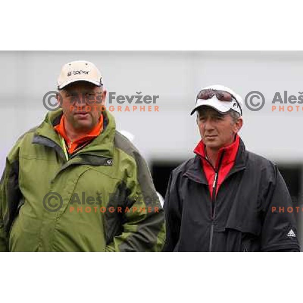Zeljko Fundak and Adam Osmancevic watching action during final day of Slovenian Golf Open, professional golf tournament on Alps Tour, played at Ptuj golf course, Slovenia 16.5.2010 