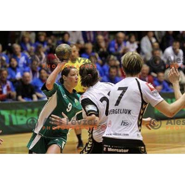 Nina Jericek, Lekic in action during handball match Krim Mercator- Olimpija in final round of Slovenian National Championships , played at Galjevica Hall in Ljubljana, Slovenia 15.5.2010 