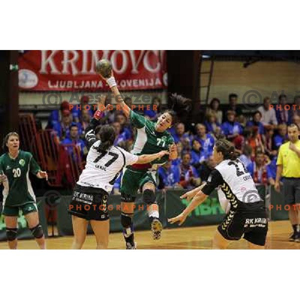 Maja Son in action during handball match Krim Mercator- Olimpija in final round of Slovenian National Championships , played at Galjevica Hall in Ljubljana, Slovenia 15.5.2010 