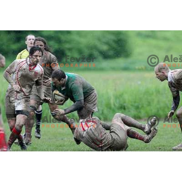 Damjan Jovic in action during rugby match Slovenia- Denmark in European Championships Division 3B, played Oval Stanezice, Ljubljana 15.5.2010. Slovenia won 14:12. 