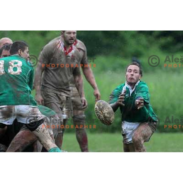 Klemen Slavec in action during rugby match Slovenia- Denmark in European Championships Division 3B, played Oval Stanezice, Ljubljana 15.5.2010. Slovenia won 14:12. 