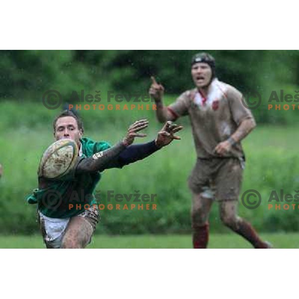 Klemen Slavec in action during rugby match Slovenia- Denmark in European Championships Division 3B, played Oval Stanezice, Ljubljana 15.5.2010. Slovenia won 14:12. 