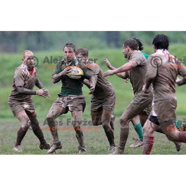 Goran jelencic in action during rugby match Slovenia- Denmark in European Championships Division 3B, played Oval Stanezice, Ljubljana 15.5.2010. Slovenia won 14:12. 