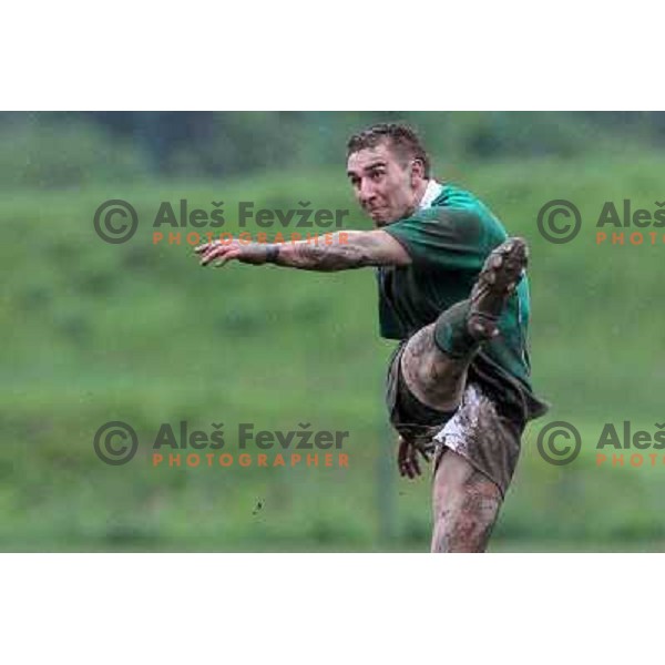 Ziga Burnik in action during rugby match Slovenia- Denmark in European Championships Division 3B, played Oval Stanezice, Ljubljana 15.5.2010. Slovenia won 14:12. 