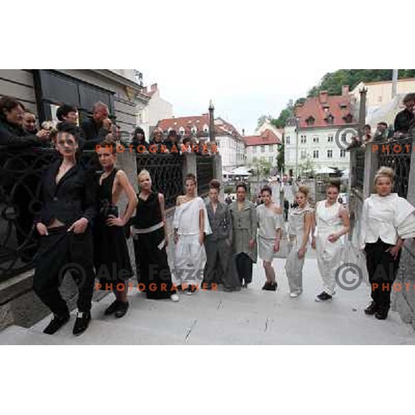 Fashion show of Fashion designer Ivona Martinko and snowboarder Rok Flander during grand opening in their fashion boutique in Ljubljana, Slovenia 20.5.2010 
