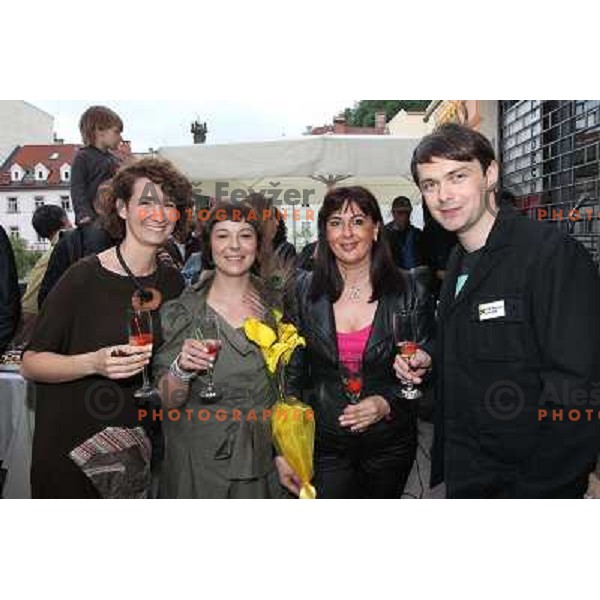 Fashion designer Ivona Martinko and snowboarder Rok Flander during grand opening in their fashion boutique in Ljubljana, Slovenia 20.5.2010 