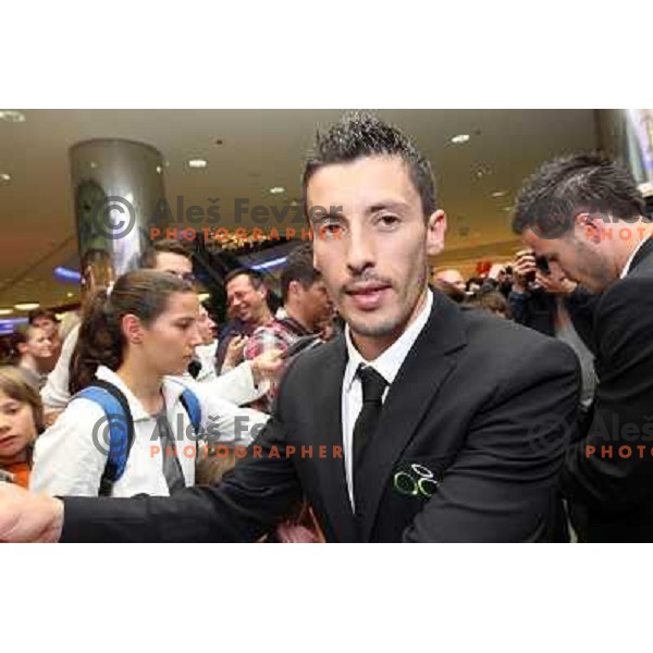  Robert Koren,member of Slovenia football team for 2010 World Cup in XYZ store in City Park, Ljubljana 20.5.2010 
