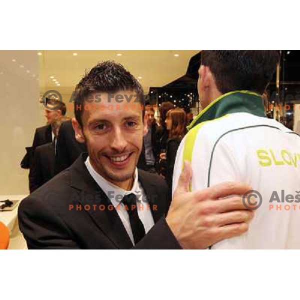 Robert Koren,member of Slovenia football team for 2010 World Cup in XYZ store in City Park, Ljubljana 20.5.2010 