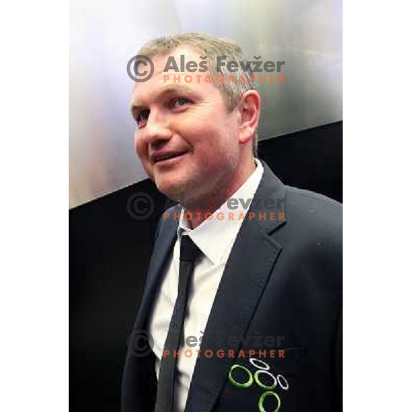 Matjaz Kek, national football coach of Slovenia football team for 2010 World Cup in XYZ store in City Park, Ljubljana 20.5.2010 