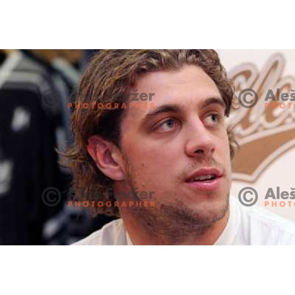 Anze Kopitar, LA Kings (NHL) forward at press conference in Forma+ sports shop in Ljubljana, Slovenia 21.5.2010 