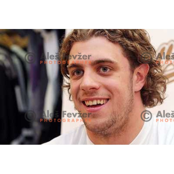 Anze Kopitar, LA Kings (NHL) forward at press conference in Forma+ sports shop in Ljubljana, Slovenia 21.5.2010 