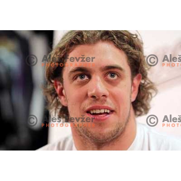 Anze Kopitar, LA Kings (NHL) forward at press conference in Forma+ sports shop in Ljubljana, Slovenia 21.5.2010 