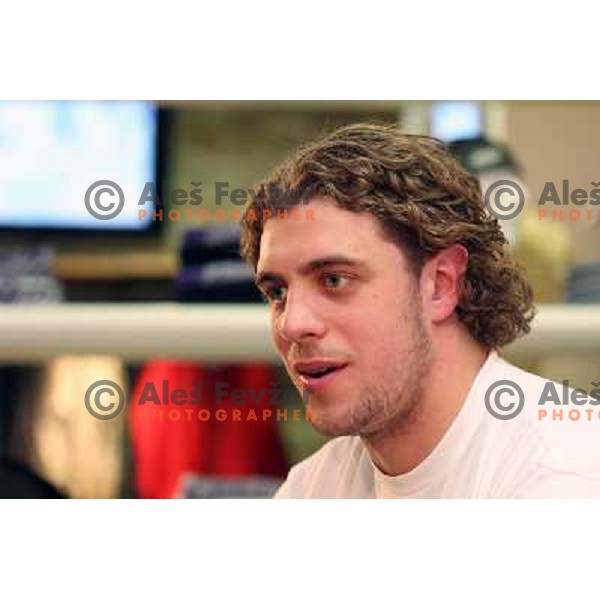 Anze Kopitar, LA Kings (NHL) forward at press conference in Forma+ sports shop in Ljubljana, Slovenia 21.5.2010 
