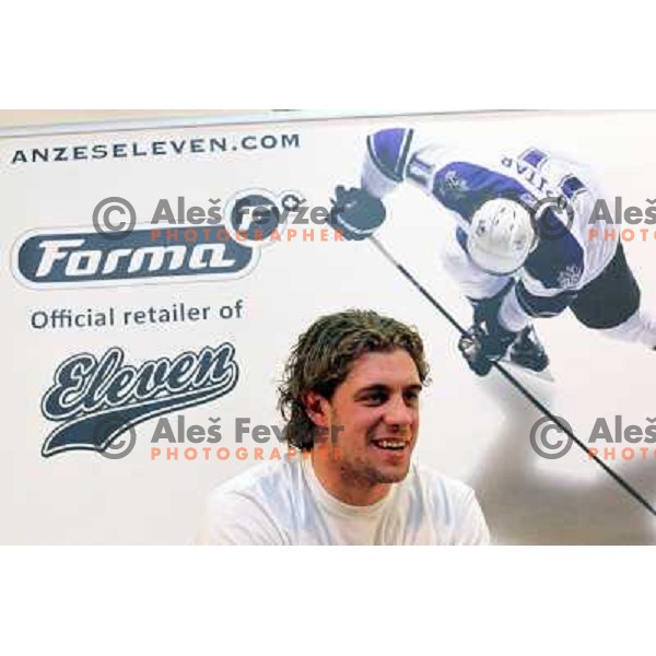 Anze Kopitar, LA Kings (NHL) forward at press conference in Forma+ sports shop in Ljubljana, Slovenia 21.5.2010 