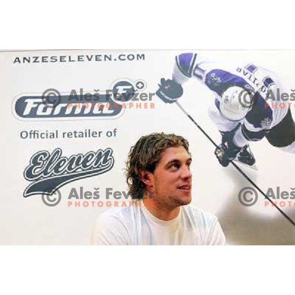 Anze Kopitar, LA Kings (NHL) forward at press conference in Forma+ sports shop in Ljubljana, Slovenia 21.5.2010 
