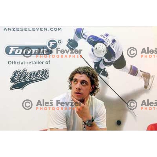 Anze Kopitar, LA Kings (NHL) forward at press conference in Forma+ sports shop in Ljubljana, Slovenia 21.5.2010 