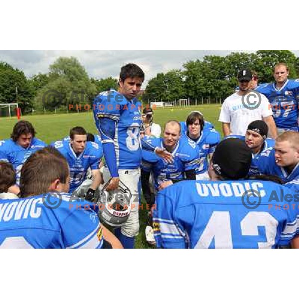  action during american football match Silverhawks Ljubljana- Gold Diggers Zalec in Slovenian Championship, played at Vrhnika Sports Park 22.5.2010 