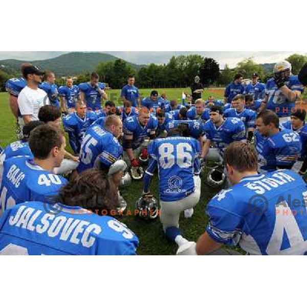  action during american football match Silverhawks Ljubljana- Gold Diggers Zalec in Slovenian Championship, played at Vrhnika Sports Park 22.5.2010 