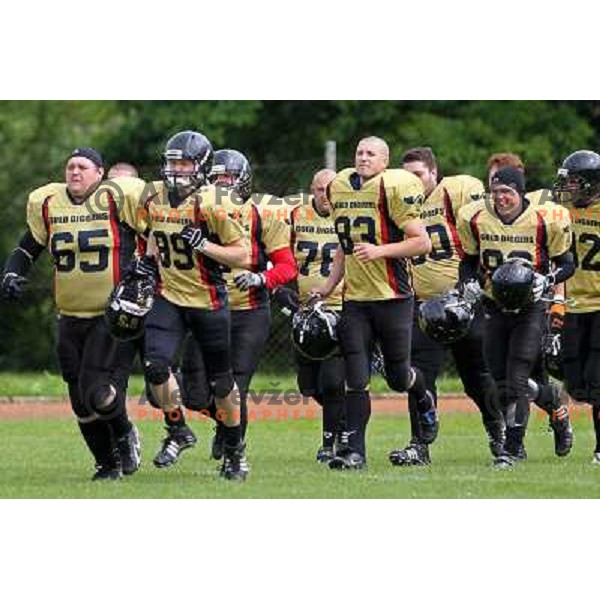  action during american football match Silverhawks Ljubljana- Gold Diggers Zalec in Slovenian Championship, played at Vrhnika Sports Park 22.5.2010 