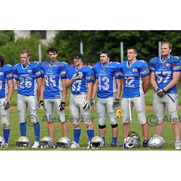 action during american football match Silverhawks Ljubljana- Gold Diggers Zalec in Slovenian Championship, played at Vrhnika Sports Park 22.5.2010 
