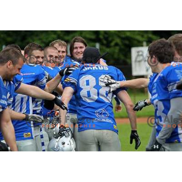  action during american football match Silverhawks Ljubljana- Gold Diggers Zalec in Slovenian Championship, played at Vrhnika Sports Park 22.5.2010 