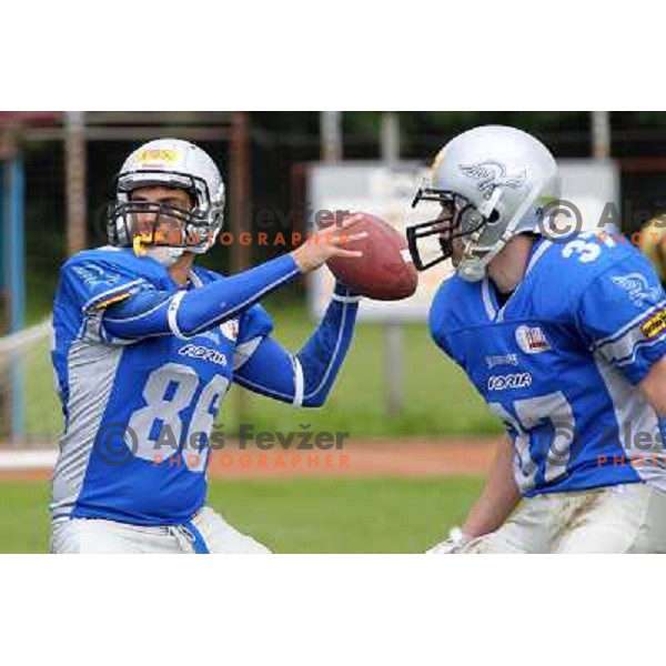  action during american football match Silverhawks Ljubljana- Gold Diggers Zalec in Slovenian Championship, played at Vrhnika Sports Park 22.5.2010 