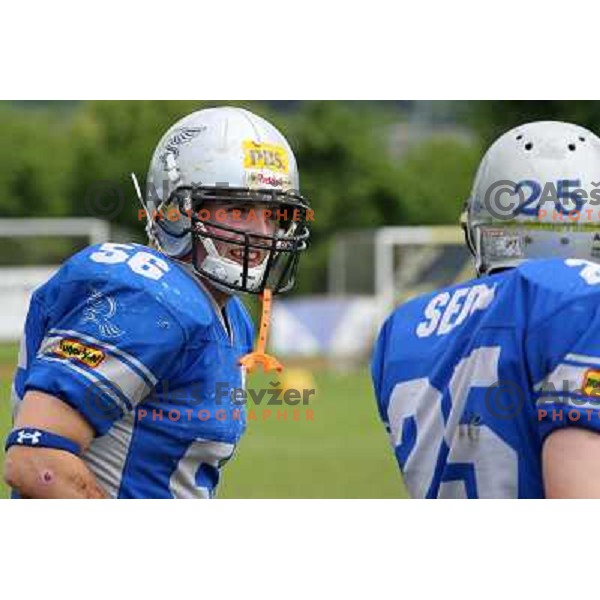  action during american football match Silverhawks Ljubljana- Gold Diggers Zalec in Slovenian Championship, played at Vrhnika Sports Park 22.5.2010 