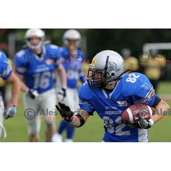  action during american football match Silverhawks Ljubljana- Gold Diggers Zalec in Slovenian Championship, played at Vrhnika Sports Park 22.5.2010 
