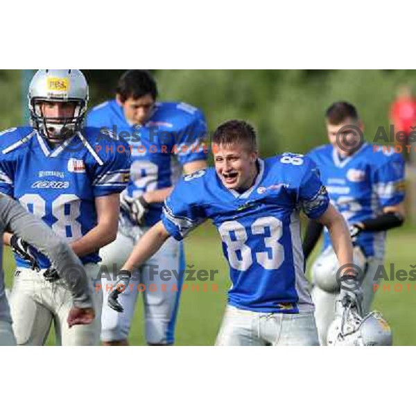  action during american football match Silverhawks Ljubljana- Gold Diggers Zalec in Slovenian Championship, played at Vrhnika Sports Park 22.5.2010 