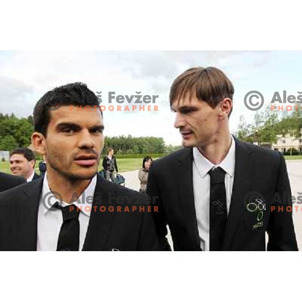 Radosavljevic, Novakovic at Official presentation of Slovenia National Football team for World Cup 2010 South Africa on May 21st 2010 in Congress Centre Brdo, Slovenia 