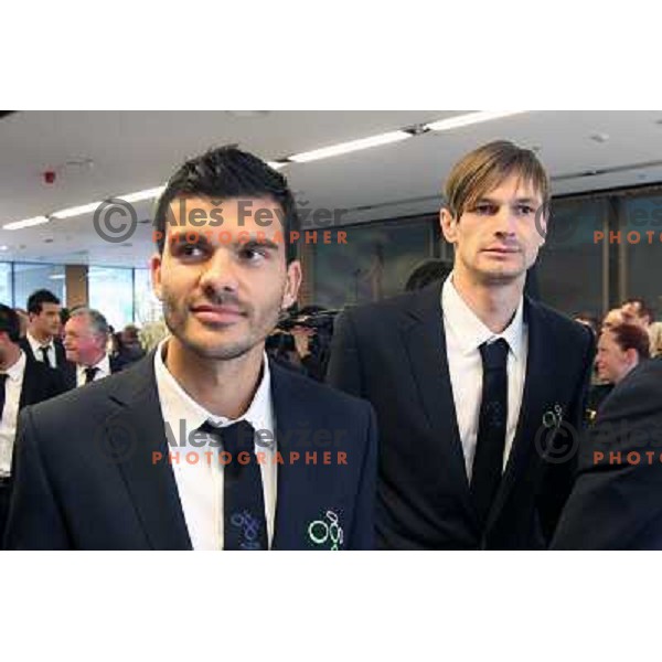 Radosavljevic, Novakovic at Official presentation of Slovenia National Football team for World Cup 2010 South Africa on May 21st 2010 in Congress Centre Brdo, Slovenia 
