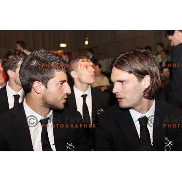 Bojan Jokic, Marko Suler at Official presentation of Slovenia National Football team for World Cup 2010 South Africa on May 21st 2010 in Congress Centre Brdo, Slovenia 