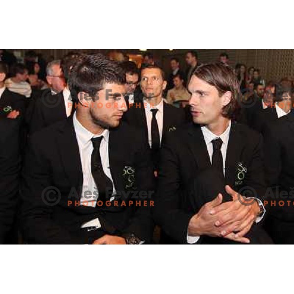 Bojan Jokic, Marko Suler at Official presentation of Slovenia National Football team for World Cup 2010 South Africa on May 21st 2010 in Congress Centre Brdo, Slovenia 