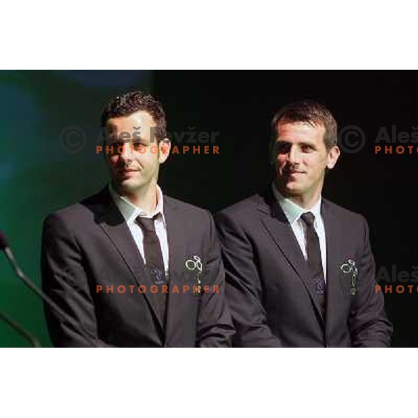 Samir Handanovic, Jasmin Handanovic during Official presentation of Slovenia National Football team for World Cup 2010 South Africa on May 21st 2010 in Congress Centre Brdo, Slovenia 